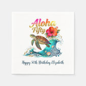 50th Fifty Birthday Tropical Ocean Beach Theme Servet (Voorkant)