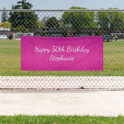 50th Fifty Pink Glittery Happy Birthday Party Scha Spandoek (Insitu)
