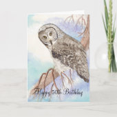 50th Funny Birthday Owl Kaart (Voorkant)