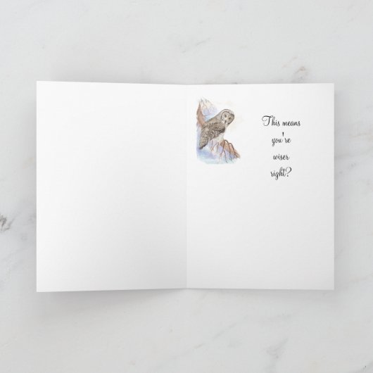 50th Funny Birthday Owl Kaart (Binnen)