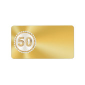 50th, Gold Adresetiketten, Adres Etiket Stickers (Voorkant)