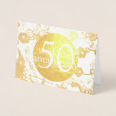 50th Gold Foil Wedding Floral Blank Card Folie Kaarten (Voorkant)