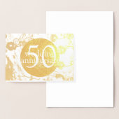 50th Gold Foil Wedding Floral Blank Card Folie Kaarten (Display)