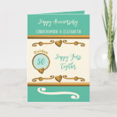 50th Gold Jubileum voegt namen toe aan oceaangroen Kaart (Voorkant)