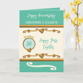 50th Gold Jubileum voegt namen toe aan oceaangroen Kaart (Gele Bloem)