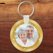 50th Gold Party Favors, Photo Party Favors Sleutelhanger (Achterkant)