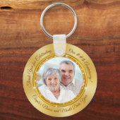 50th Gold Party Favors, Photo Party Favors Sleutelhanger (Voorkant)