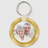50th Gold Party Favors, Photo Party Favors Sleutelhanger (Achterkant)