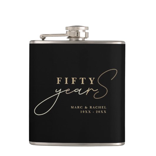 50th Gold Wedding Anniversary Gift Heupfles (Voorkant)