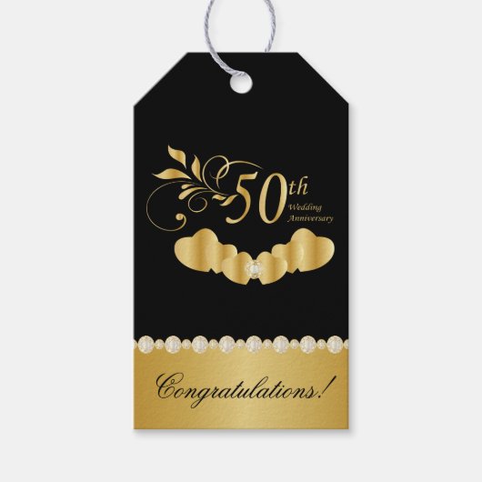 50th Golden Anniversary Cadeaulabel (Voorkant)
