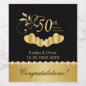 50th Golden Anniversary Wijn Etiket (Enkel label)