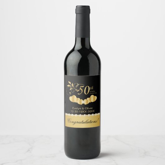 50th Golden Anniversary Wijn Etiket (Voorkant)