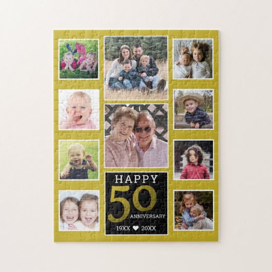 50th Golden Wedding Anniversary 10 Photo Collage Legpuzzel (Verticaal)