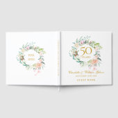 50th Golden Wedding Anniversary Floral Garland Gastenboek (Volledig)