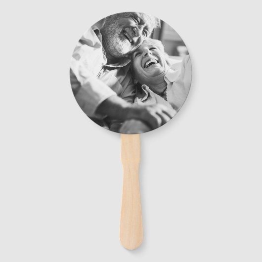 50th Golden Wedding Jubileum Bloemen Rozen Foto Handwaaier (Achterkant)