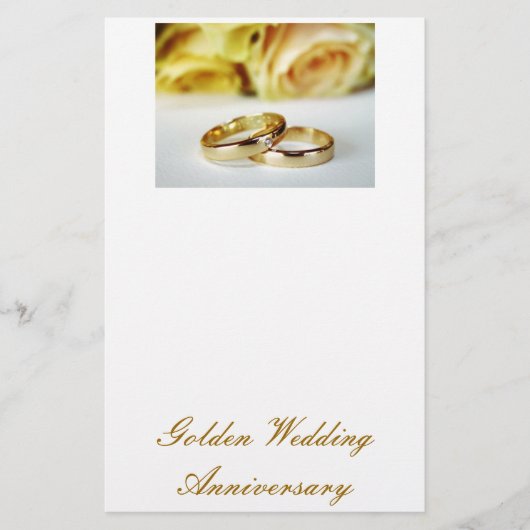 50th Golden Wedding Jubileum Briefpapier (Voorkant)