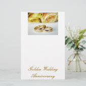 50th Golden Wedding Jubileum Briefpapier (Staand voorkant)