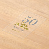 50th happy anniversary name date silver gold date  acryl uitnodigingen (Laagn)
