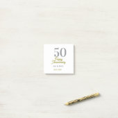 50th happy anniversary name date silver gold date post-it® notes (Op bureau)