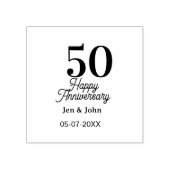 50th happy anniversary name date silver gold date rubberstempel (Afrduk)