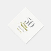 50th happy anniversary name date silver gold date  servet (Hoek)