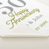 50th happy anniversary name date silver gold date  sherpa deken (3/4)