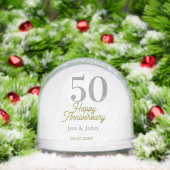 50th happy anniversary name date silver gold date  sneeuwbol (Kerstmis)
