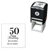 50th happy anniversary name date silver gold date   zelfinktende stempel (In situ)
