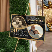 50th Happy Anniversary Then & Now Gold Infinity Poster