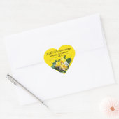 50th Jubileum Heart w Yellow Roses gepersonaliseer Hart Sticker (Envelop)