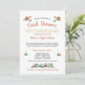 50th Jubileum Kaart Shower geïllustreerd (Staand voorkant)