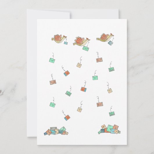 50th Jubileum Kaart Shower geïllustreerd (Achterkant)