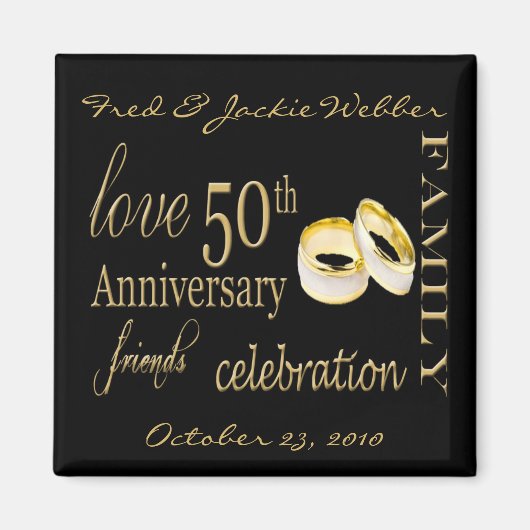 50th Jubileum Party Favor - Gemakkelijk te persona Magneet (Voorkant)