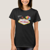 50th Las Vegas Birthday 3/4 Sleeve Raglan T-Shirt (Voorkant)