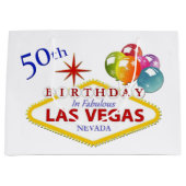50th Las Vegas Birthday Gift Bag Large Cadeautasje (Voorkant)