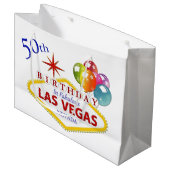 50th Las Vegas Birthday Gift Bag Large Cadeautasje (Voorkant Gekanteld)
