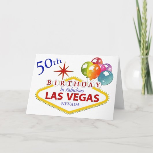 50th Las Vegas Birthday Kaart (Voorkant)