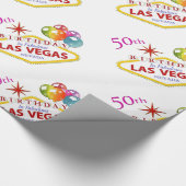 50th Las Vegas Birthday Wrapping Paper, 30 x 6' Cadeaupapier (Hoek)