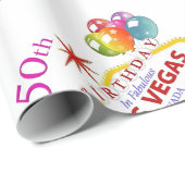 50th Las Vegas Birthday Wrapping Paper, 30 x 6' Cadeaupapier (Rol Hoek)