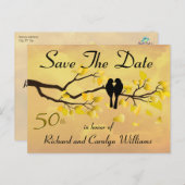 50th Lovebirds Jubileum Bewaar de datum Aankondigingskaart (Voorkant / Achterkant)