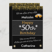 50th Mans Verjaardag Kaart vintage (Voorkant / Achterkant)