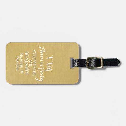 50th of ander Jubileum van het Weddenschap Geperso Bagagelabel (Voorkant horizontaal)