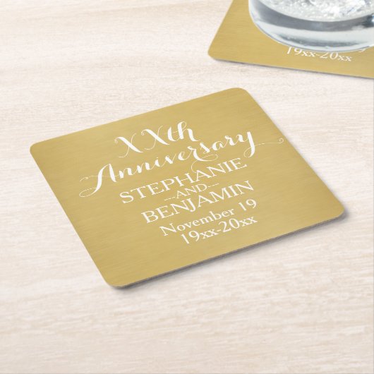 50th of ander Jubileum van het Weddenschap Geperso Kartonnen Onderzetters (Schuin)