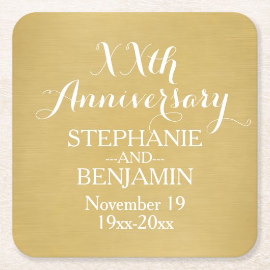 50th of ander Jubileum van het Weddenschap Geperso Kartonnen Onderzetters (Voorkant)