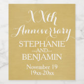 50th of ander Jubileum van het Weddenschap Geperso Wijn Etiket (Enkel label)