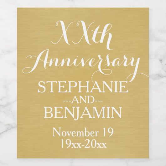 50th of ander Jubileum van het Weddenschap Geperso Wijn Etiket (Enkel label)