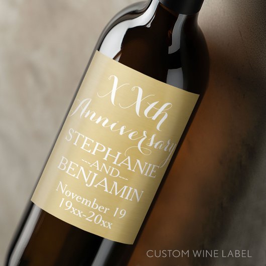 50th of ander Jubileum van het Weddenschap Geperso Wijn Etiket