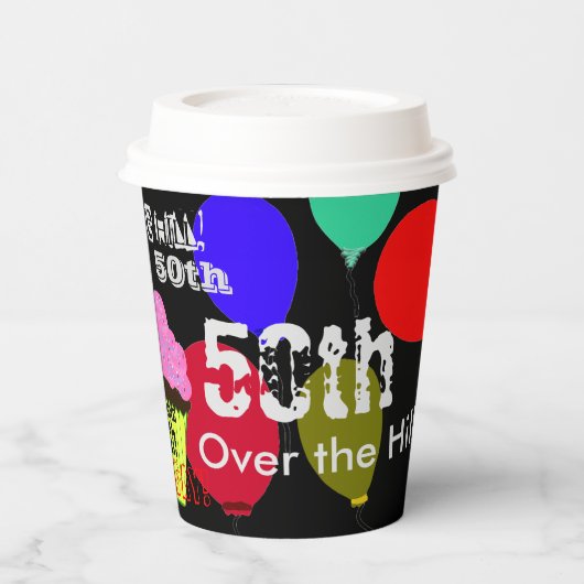 50th Over the Hill Pink Cupcake Name Papieren Bekers (Links)