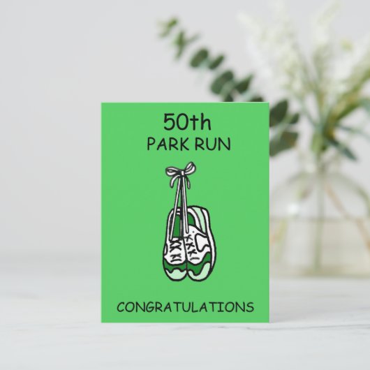 50th Park Run gefeliciteerd Briefkaart (Staand voorkant)