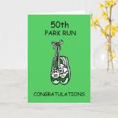 50th Park Run gefeliciteerd Kaart (Gele Bloem)